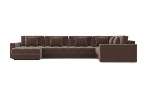 Диван п-образный тик-так Монарх коричневый
